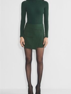 Aritzia Happy Hour Green Asymmetric Skirt